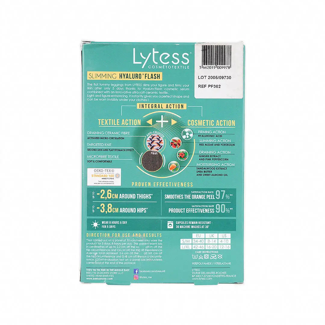 LYTESS FLAT TUMMY LEGGINGS-BLACK S/M