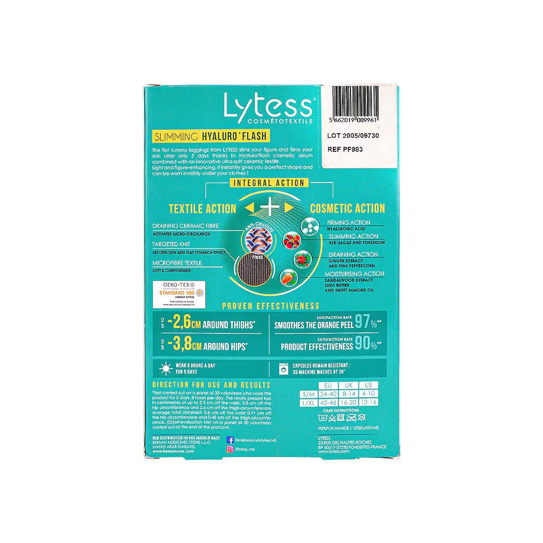 LYTESS FLAT TUMMY LEGGINGS-BLACK  L/XL