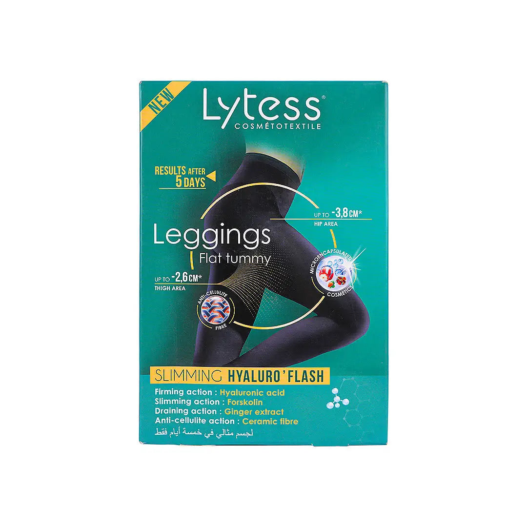 LYTESS FLAT TUMMY LEGGINGS-BLACK  L/XL