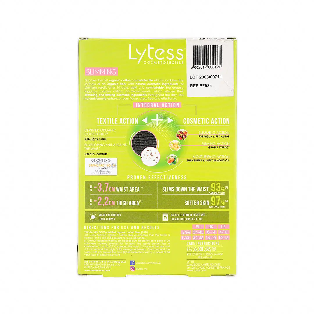 LYTESS ORGANIC COTTON LEGGINGS-BLACK S/M