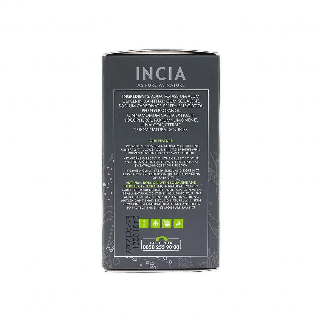 48292-INCIA Natural Roll-On Deodorant For Men 50Ml +5