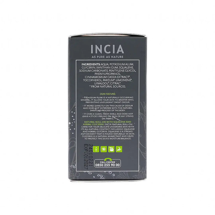 48292-INCIA Natural Roll-On Deodorant For Men 50Ml +5