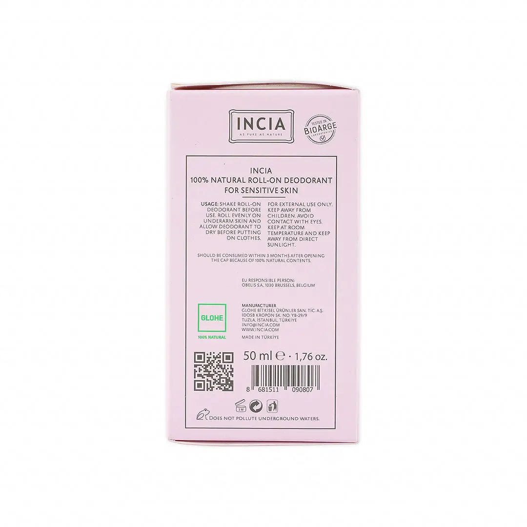 INCIA NATURAL ROLL-ON DEODORANT FOR SENSITIVE SKIN 50ML