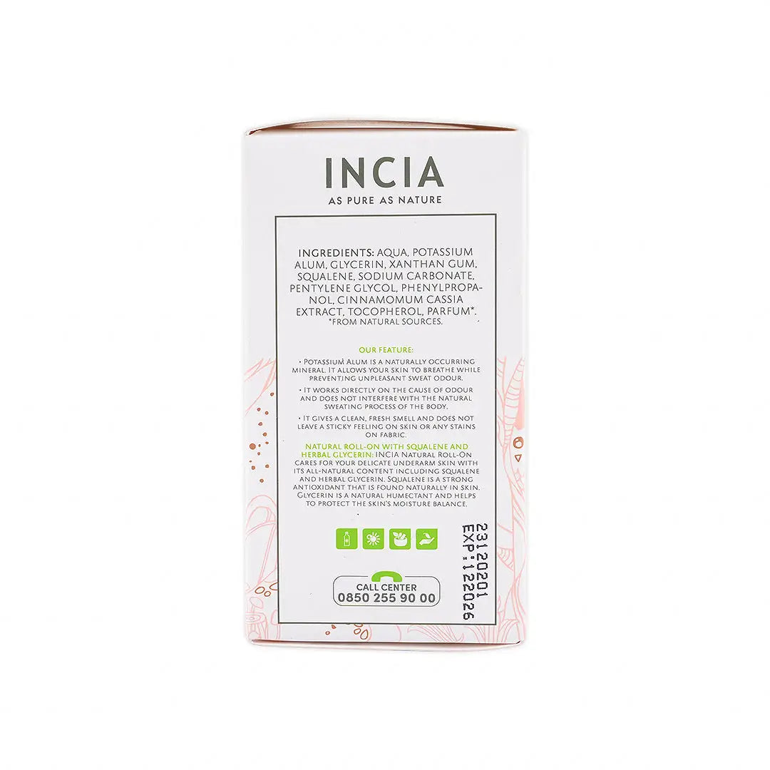 INCIA NATURAL ROLL-ON DEODORANT FOR WOMEN 50ML