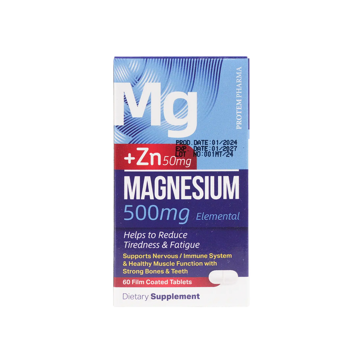 48297-Protem Pharma Magnesium 500mg+Zn 50mg 60 Tablets