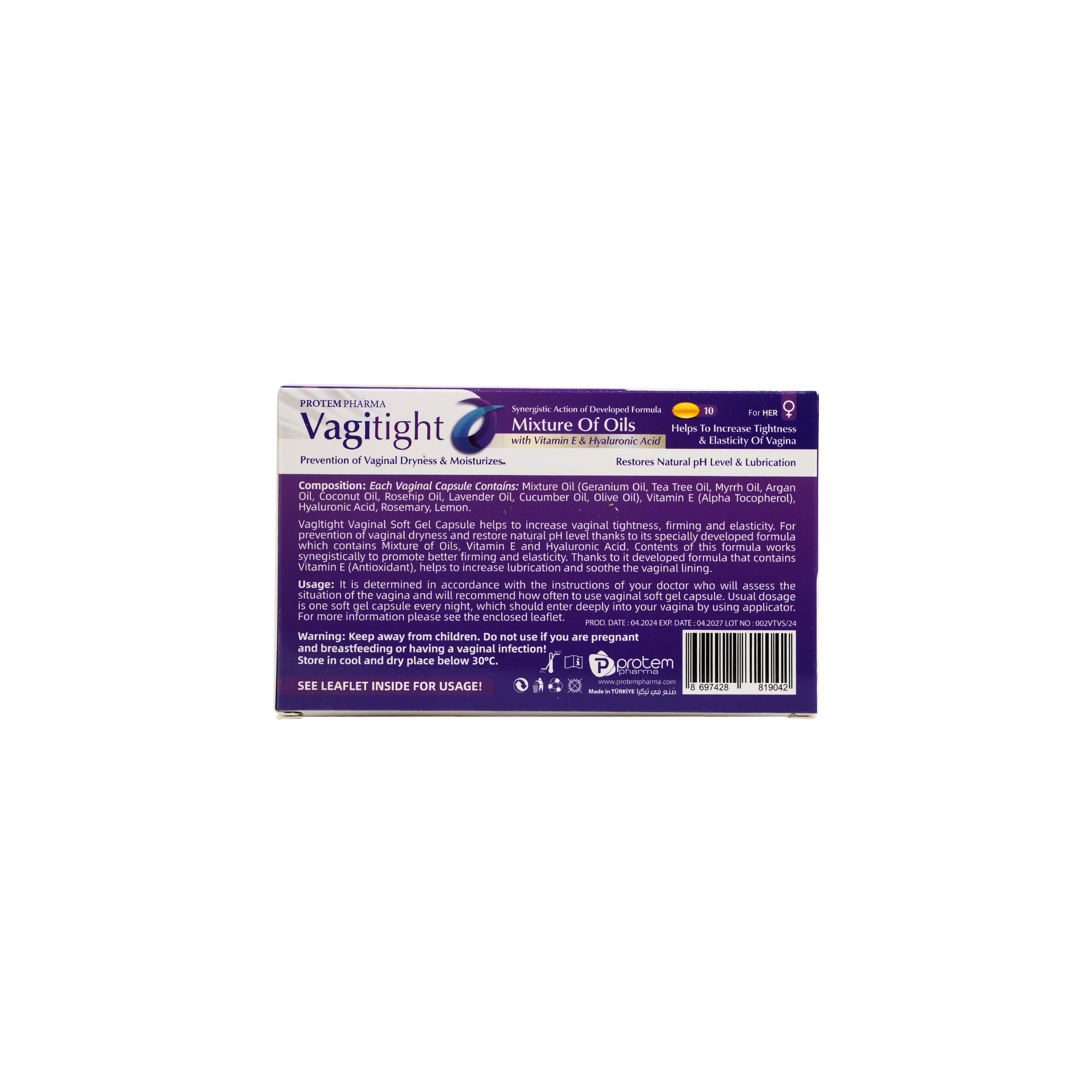 PROTEM PHARMA VAGITIGHT VAGINAL TIGHTNER 10 SOFT GEL CAPSULE