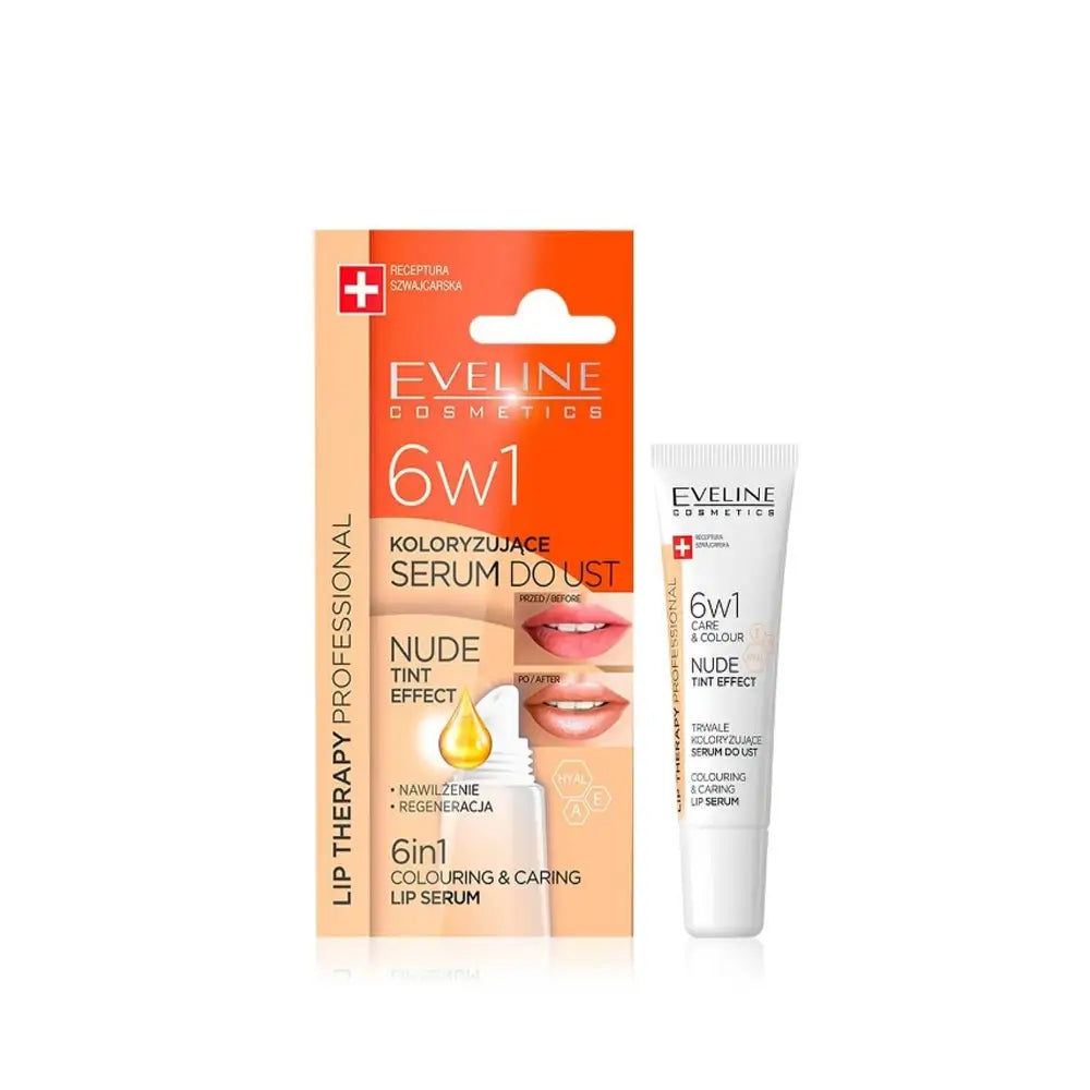48329-Eveline Lip Serum Nude Tint 6In1 Coloring & Caring 12Ml