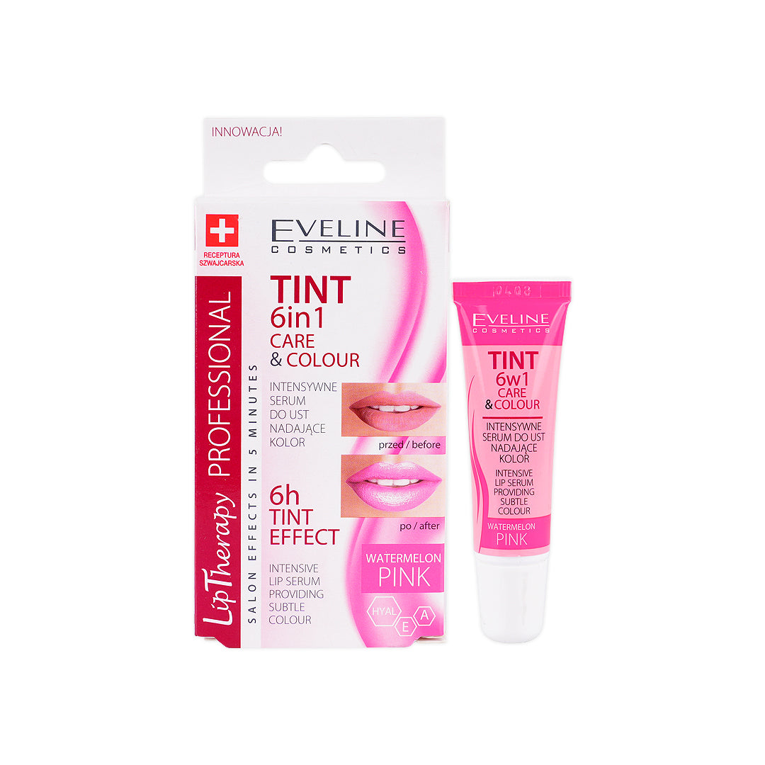 EVELINE LIP SERUM PINK TINT 6IN1 CARE & COLOUR 12ML