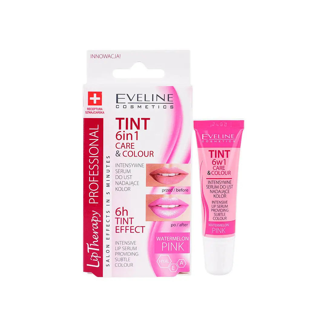 EVELINE LIP SERUM PINK TINT 6IN1 CARE & COLOUR 12ML