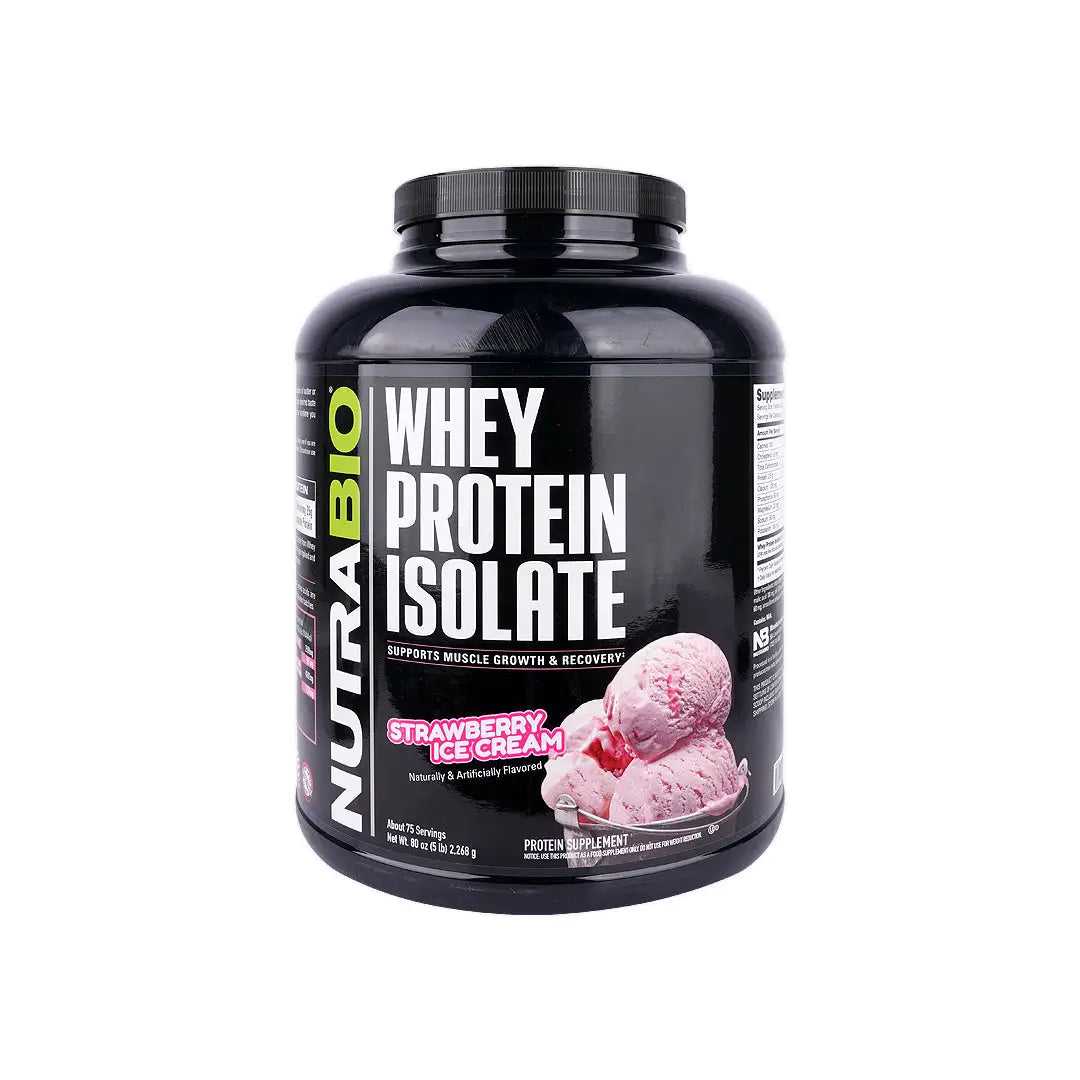 48342-Nutrabio 100% Whey Protein Strawbeery Ice Cream 2.268G