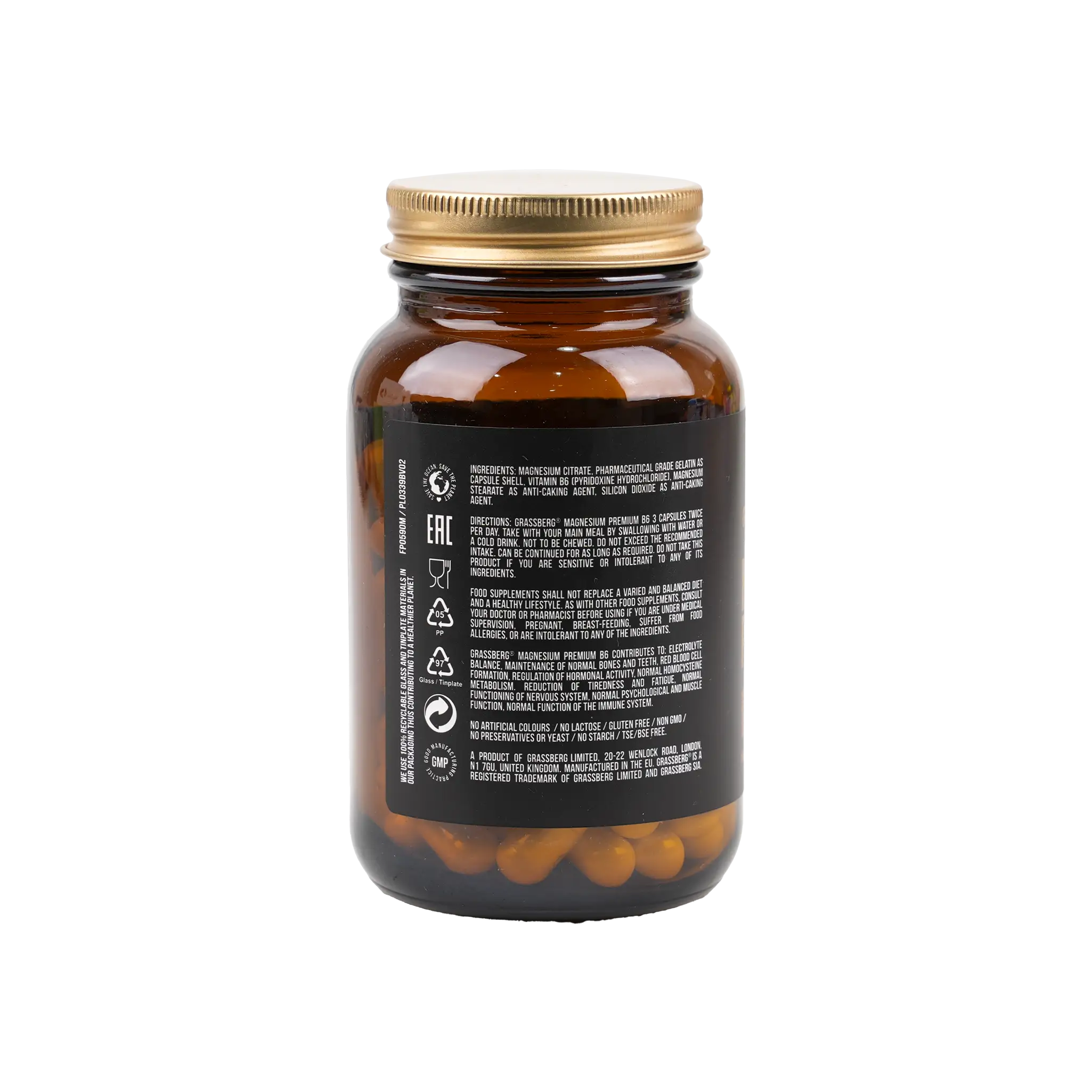 GRASSBERG MAGNESIUM PREMIUM B6 60 CAPSULES