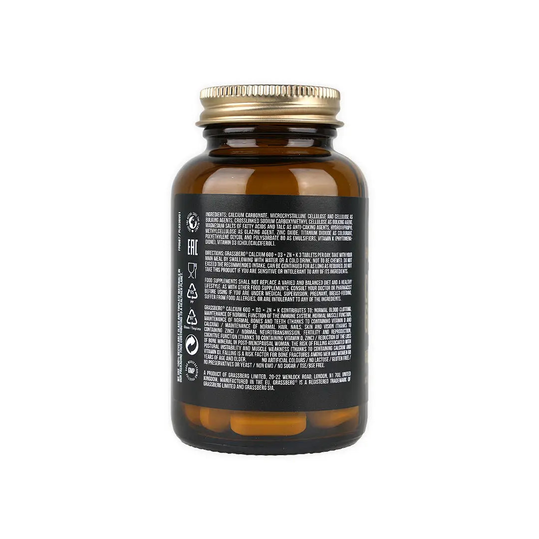 GRASSBERG CALCIUM 600_D3_ZN_K 60 TABLETS