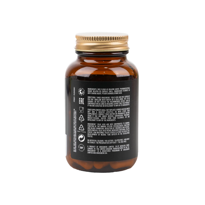48353-Grassberg Folic Acid 400 Mcg 60 Capsules +2