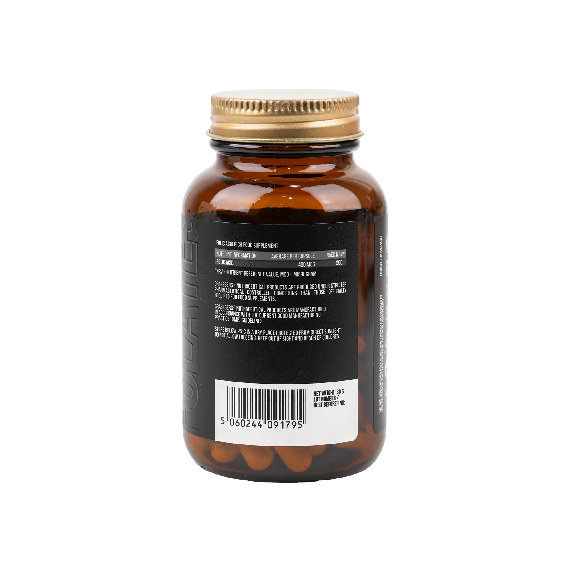 GRASSBERG FOLIC ACID 400 MCG 60 CAPSULES