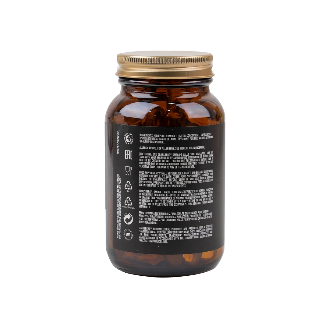 48355-Grassberg Omega-3 Value 1000Mg 60 Capsules +2