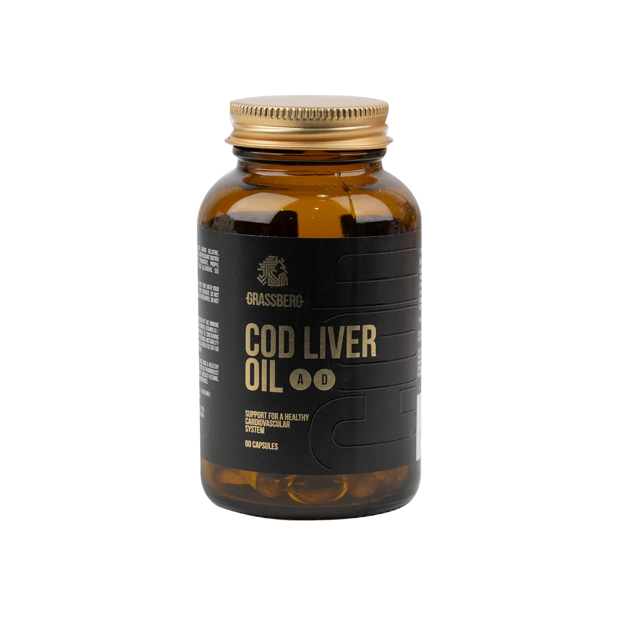 48358-Grassberg Cod Liver Oil Vitamin A+D 60 Capsules