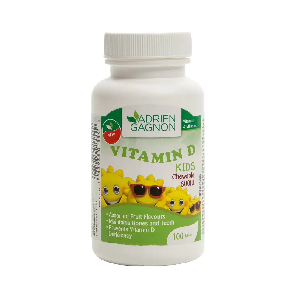 ADRIEN GAGNON VIT-D KIDS 600IU 100 CHEWABLE TABLETS