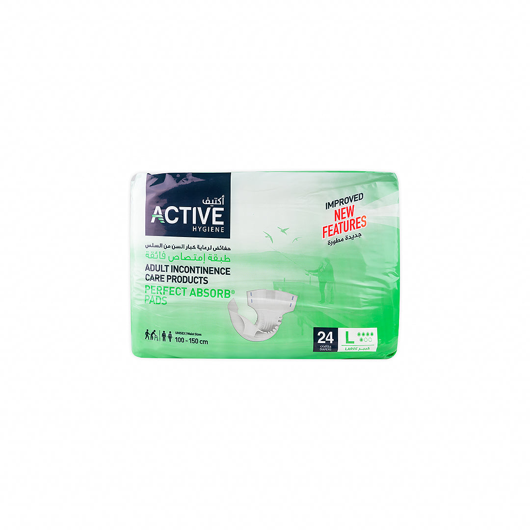 Active Hygiene Diapers 100-150cm 24Pcs-L