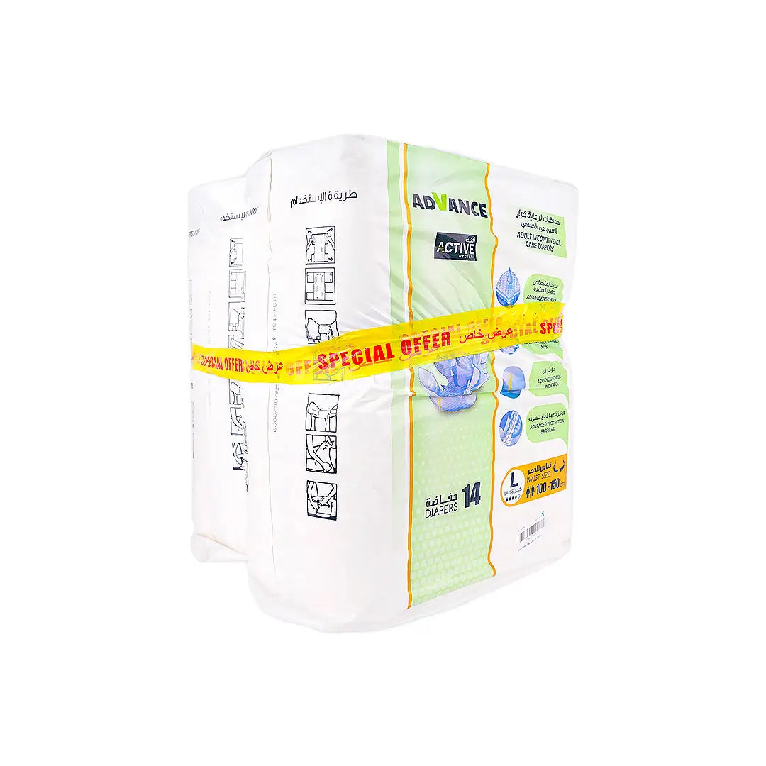 48461-Active Hygiene Diapers Offer 2X14Pcs-L +4