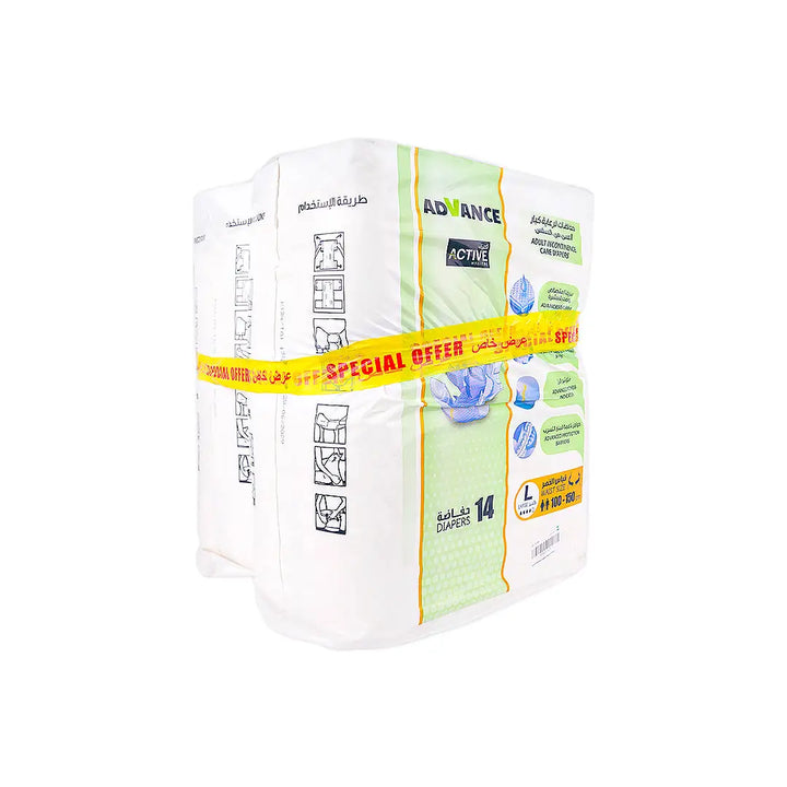 48461-Active Hygiene Diapers Offer 2X14Pcs-L +4