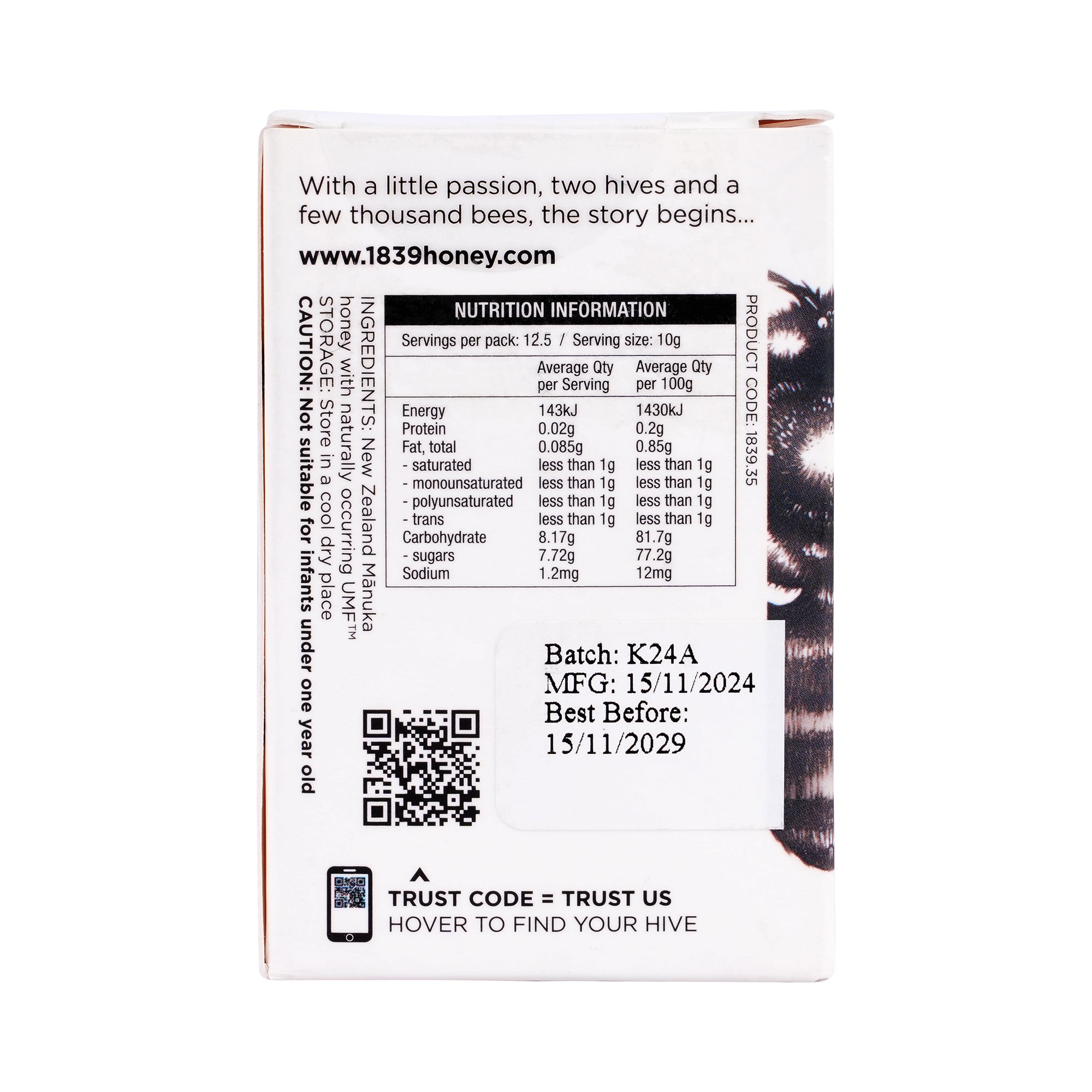 48689-1839 Manuka Honey UMF22+ 125g +3
