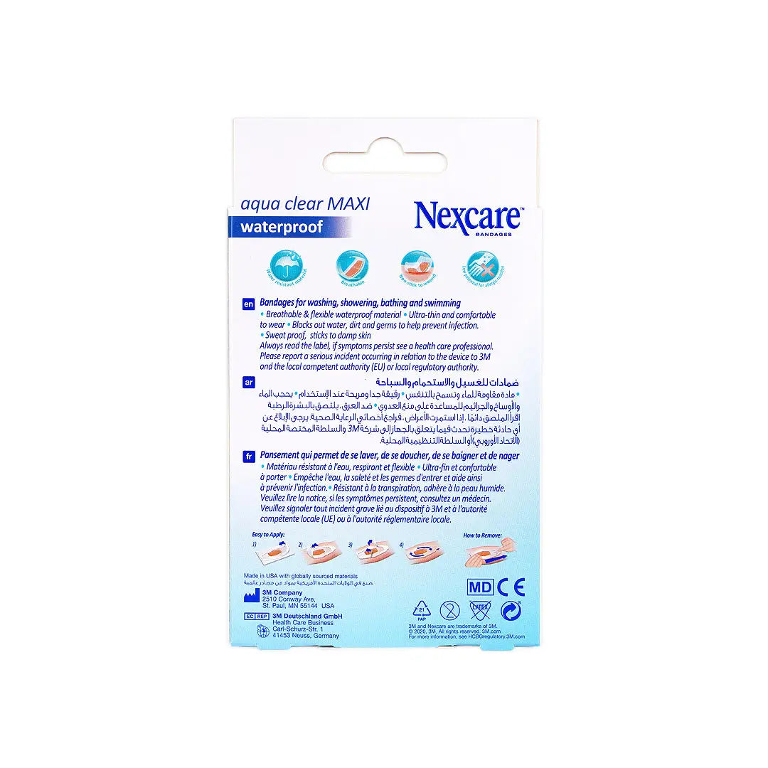 48737-Nexcare Aqua Clear Maxi Waterproof Bandages 10pcs-582 +3