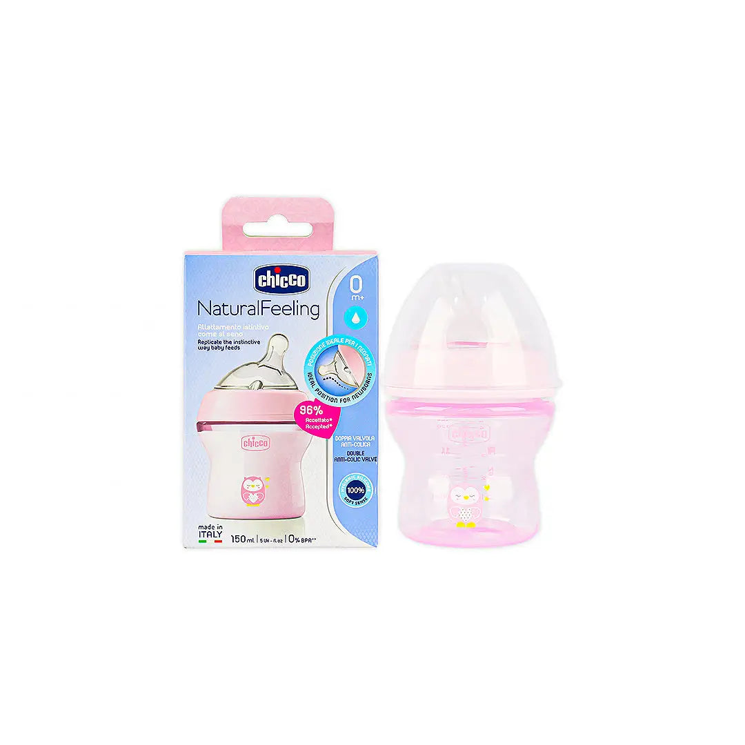 Chicco Natural Feeling Bottle Pink 150ml (0m+)-3619-0724