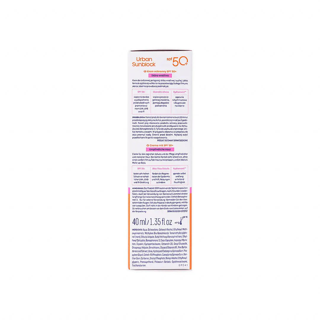 49007-Novaclear Urban Sunblock SPF50+ 40Ml-Sensitive Skin +5