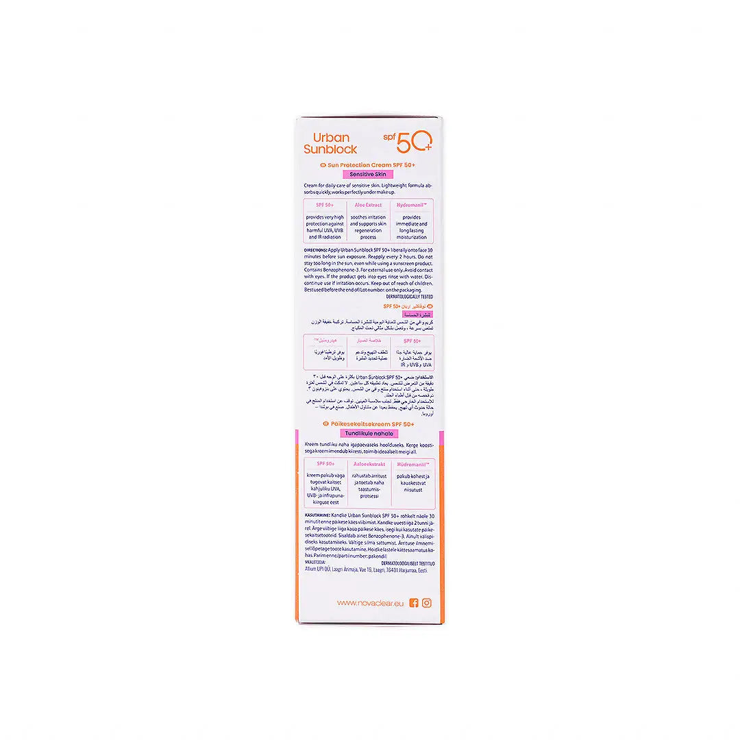 49007-Novaclear Urban Sunblock SPF50+ 40Ml-Sensitive Skin +4