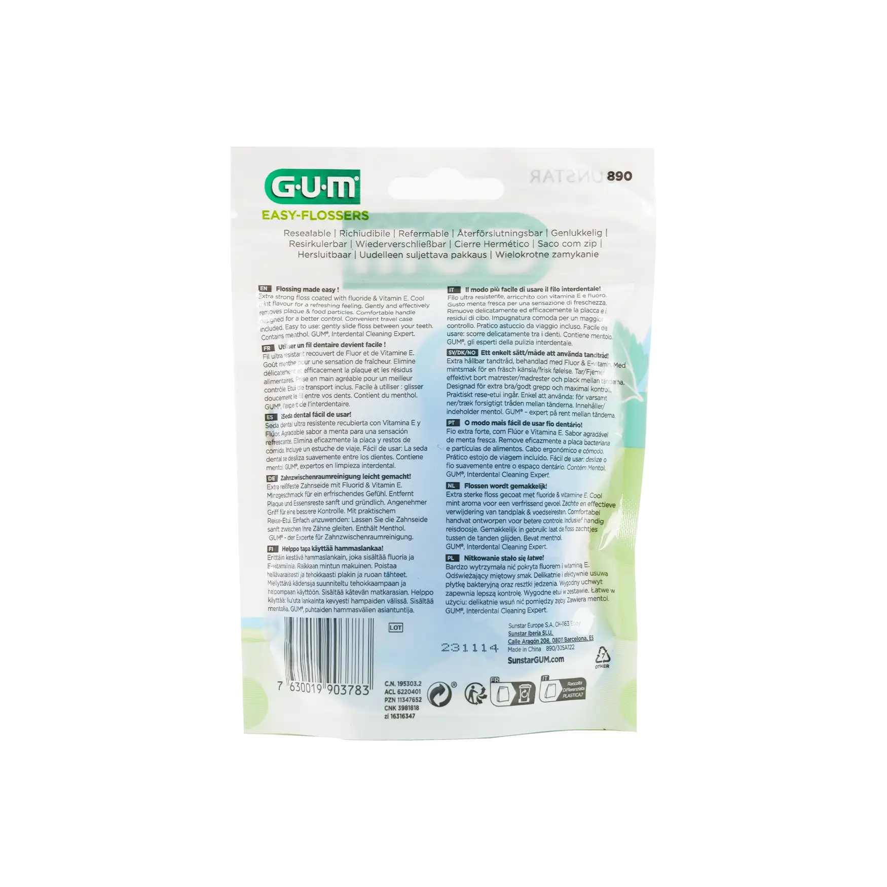 GUM Easy Flossers Waxed 30pcs-890