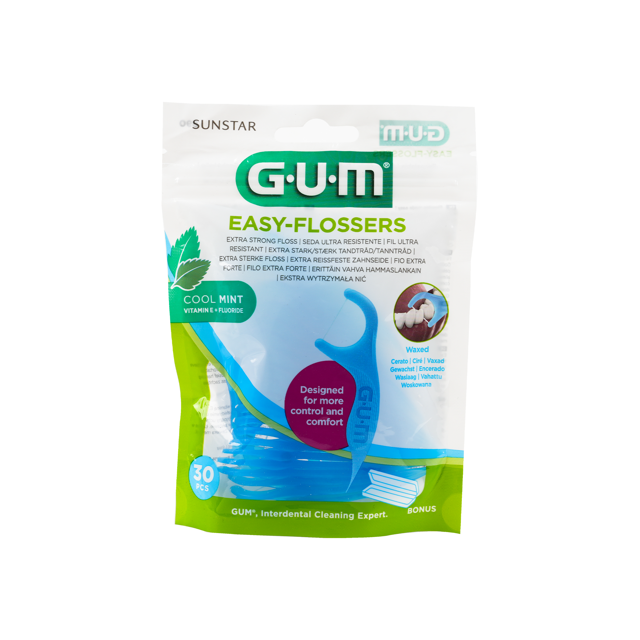 GUM Easy Flossers Waxed 30pcs-890