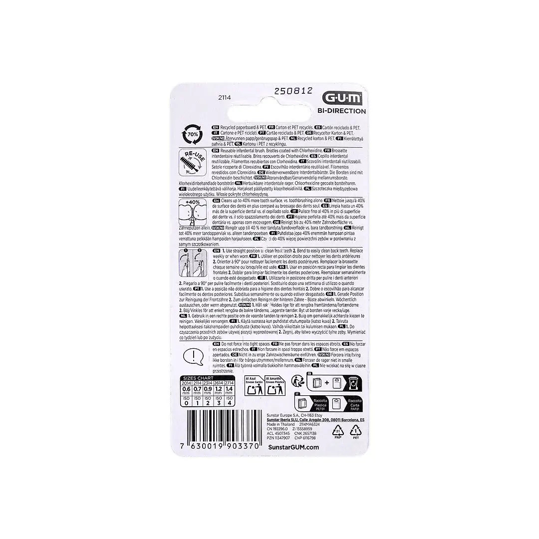 49464-GUM Proxabrush Bi-Direction Ultra Fine 0.7mm-2114 +1
