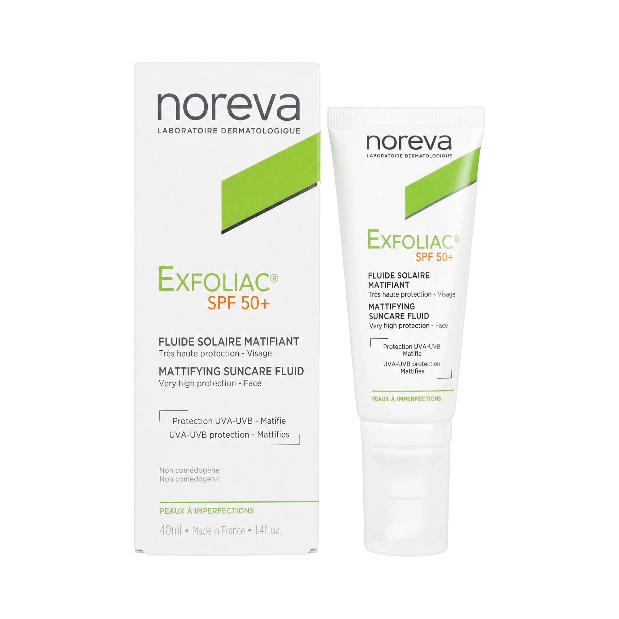Noreva Exfoliac Spf50+ Matifying Suncare Fluid 40ml