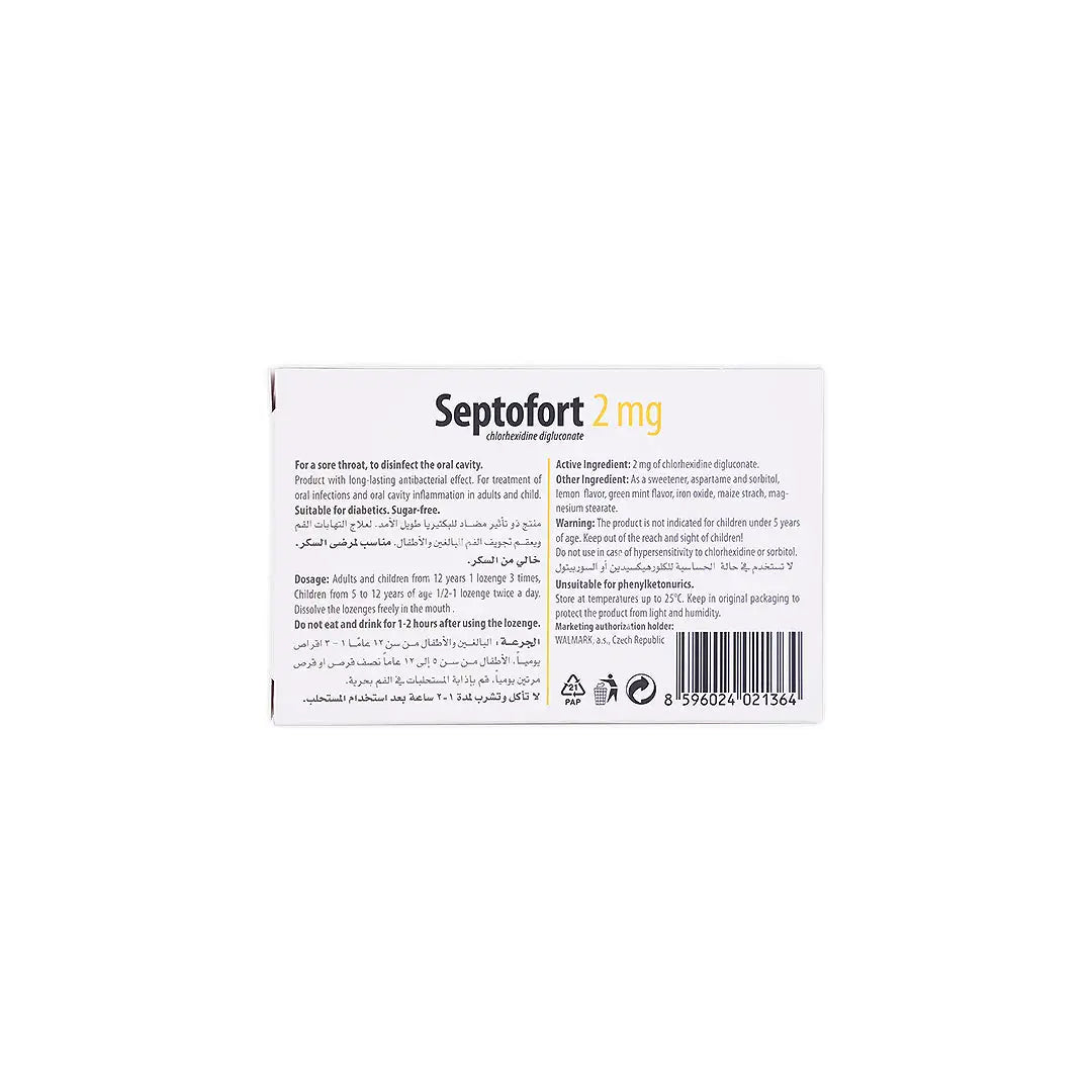 49606-Septofort 2Mg 24 Lozenges-Lemon +3