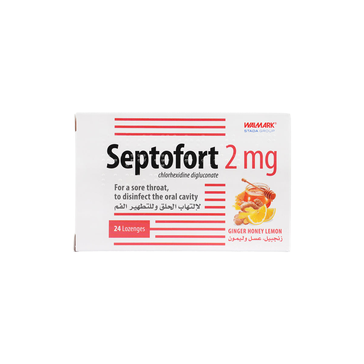 49607-Septofort 2Mg 24 Lozenges-Ginger Honey Lemon