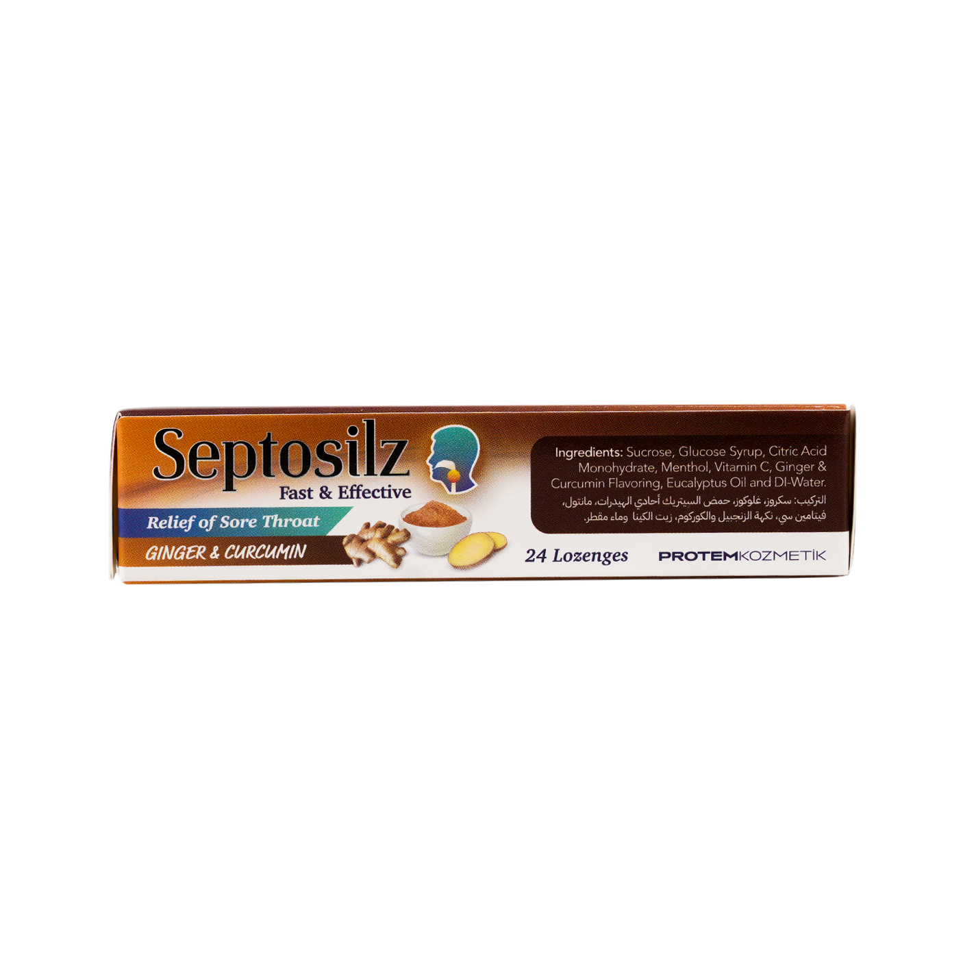 SEPTOSILZ GINGER & CURCUMIN 24 LOZENGES