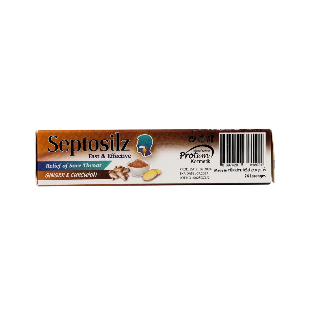 49611-Septosilz Ginger &amp; Curcumin 24 Lozenges +2