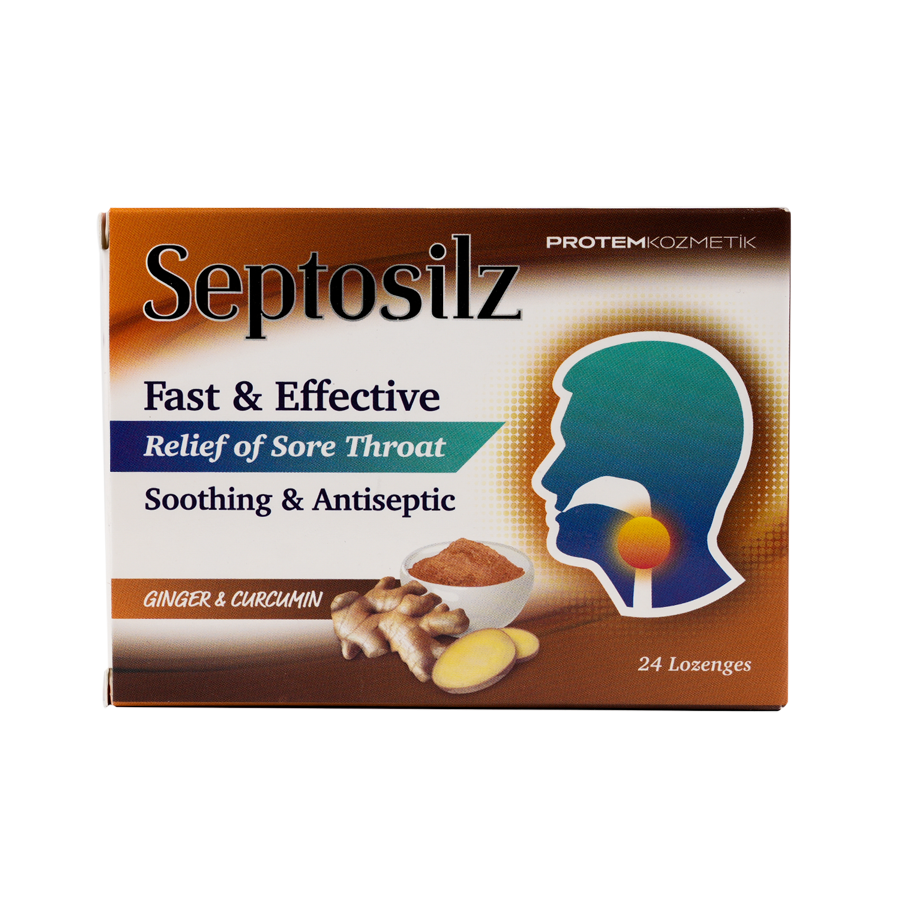 SEPTOSILZ GINGER & CURCUMIN 24 LOZENGES