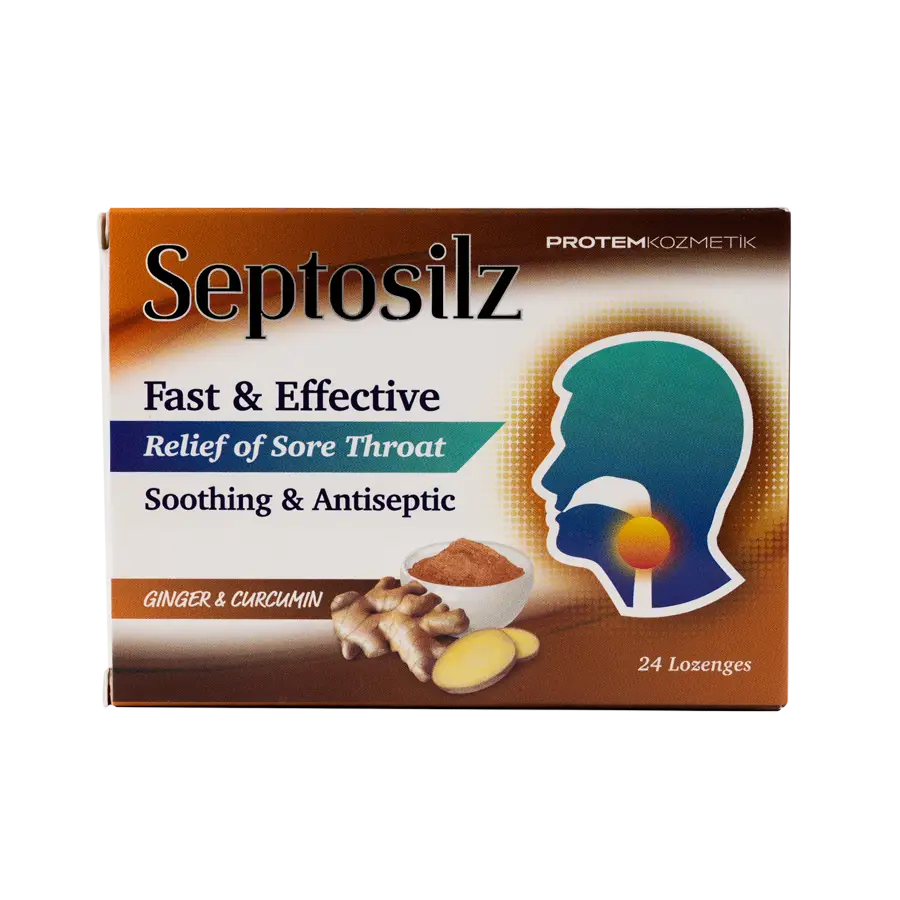 SEPTOSILZ GINGER & CURCUMIN 24 LOZENGES