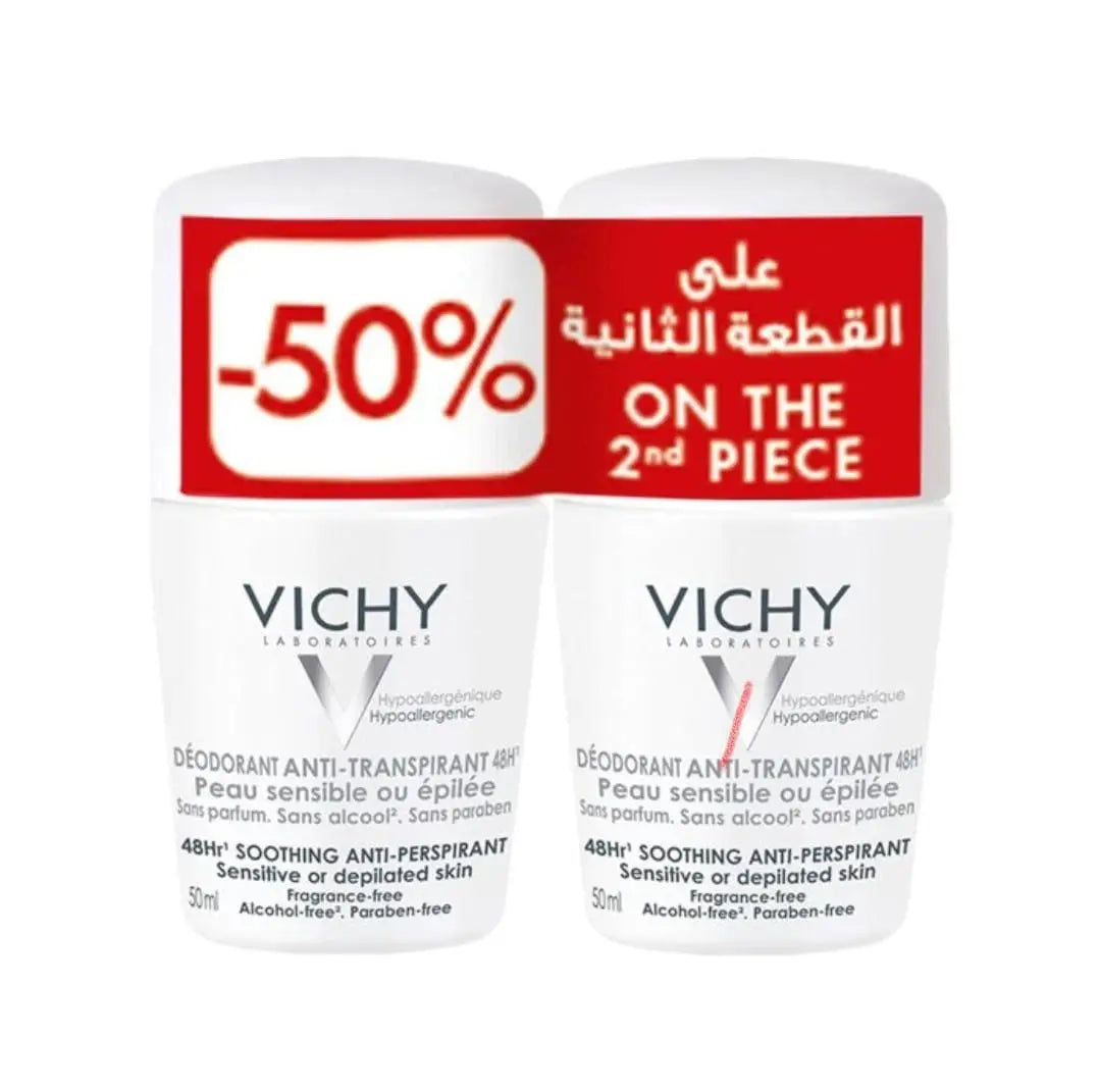 VICHY DEO ROLL OFFER-SENSITIVE WHITE 48H (1 + 1)
