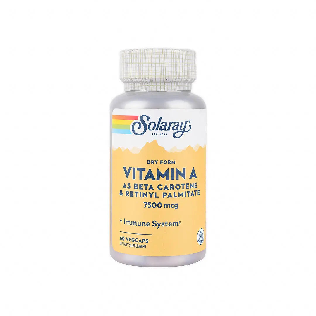 49636-Solaray Dry Form Vitamin A 7500Mcg 60 Vegcaps