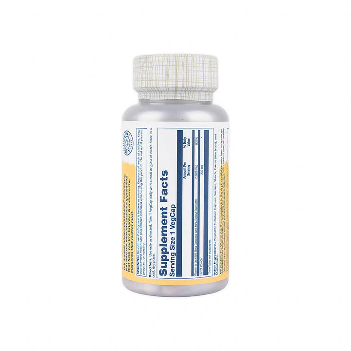 49636-Solaray Dry Form Vitamin A 7500Mcg 60 Vegcaps +2