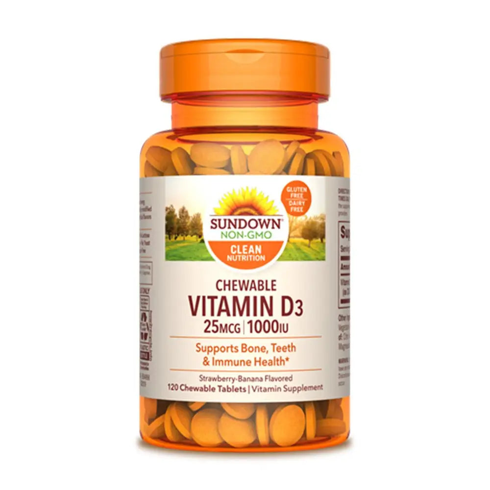 SUNDOWN VITAMIN D3 25MCG 1000IU 120 CHEWABLE TABLETS