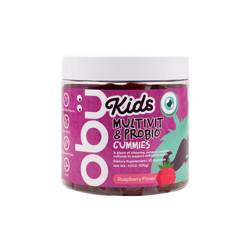 OBU KIDS MULTIVITAMIN & PROBIOTIC 90 GUMMIES-RASPBERRY