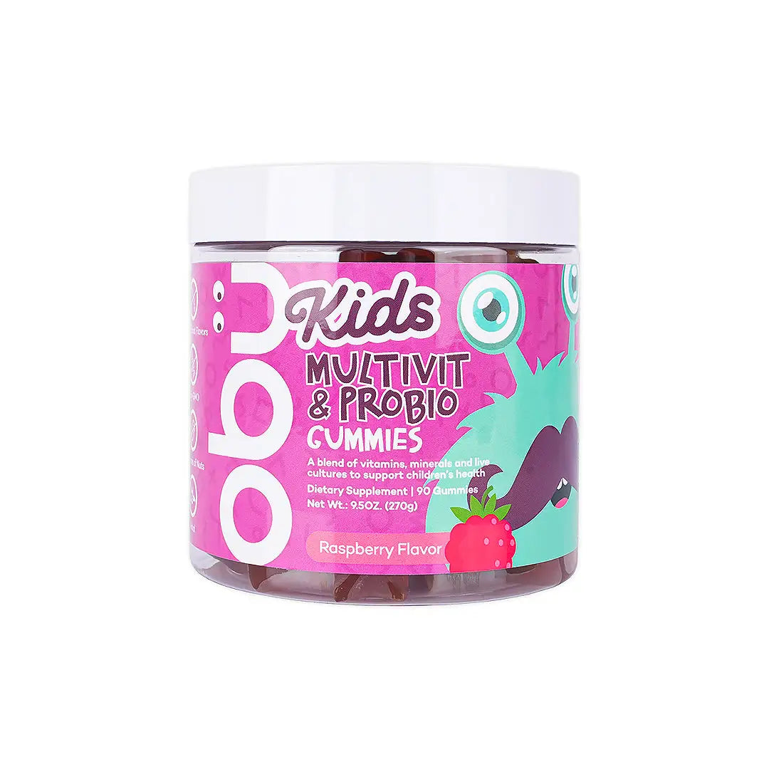 OBU Kids Multivitamin & Probiotic 90 Gummies-Raspberry