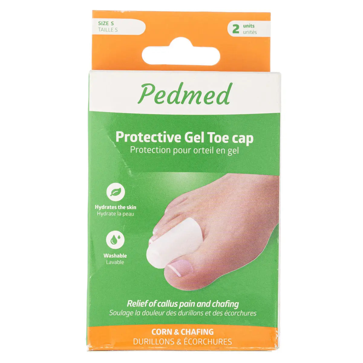 PEDMED PROTECTIVE GEL TOE CAP 2 UNITS SIZE-S (F-00033-01CPZ)