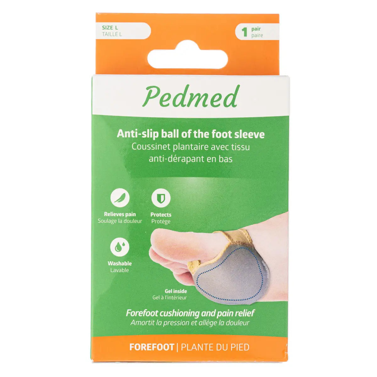 PEDMED ANTI-SLIP BALL FOOT SLEEVE 1PAIR SIZE-L (F-43-57CPZ)