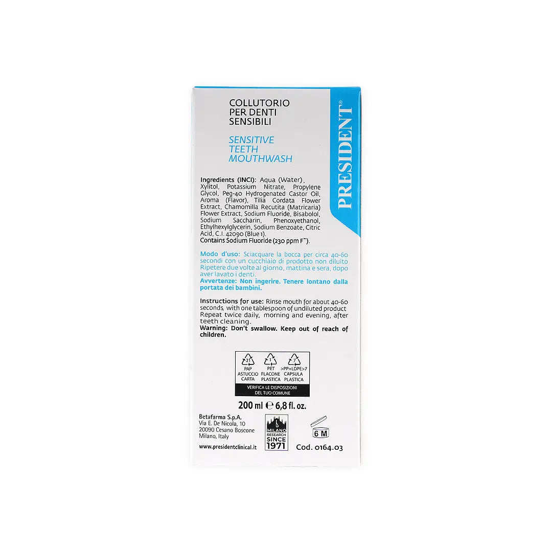 49680-President Sensitive Mouthwash 200ml +7