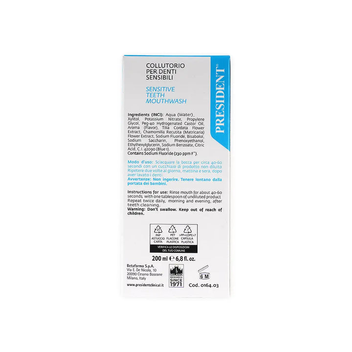 49680-President Sensitive Mouthwash 200ml +7