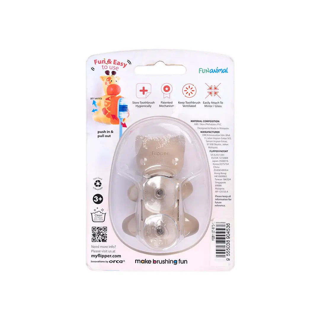 49694-Flipper Toothbrush Cover Fun Animal-Cat +1